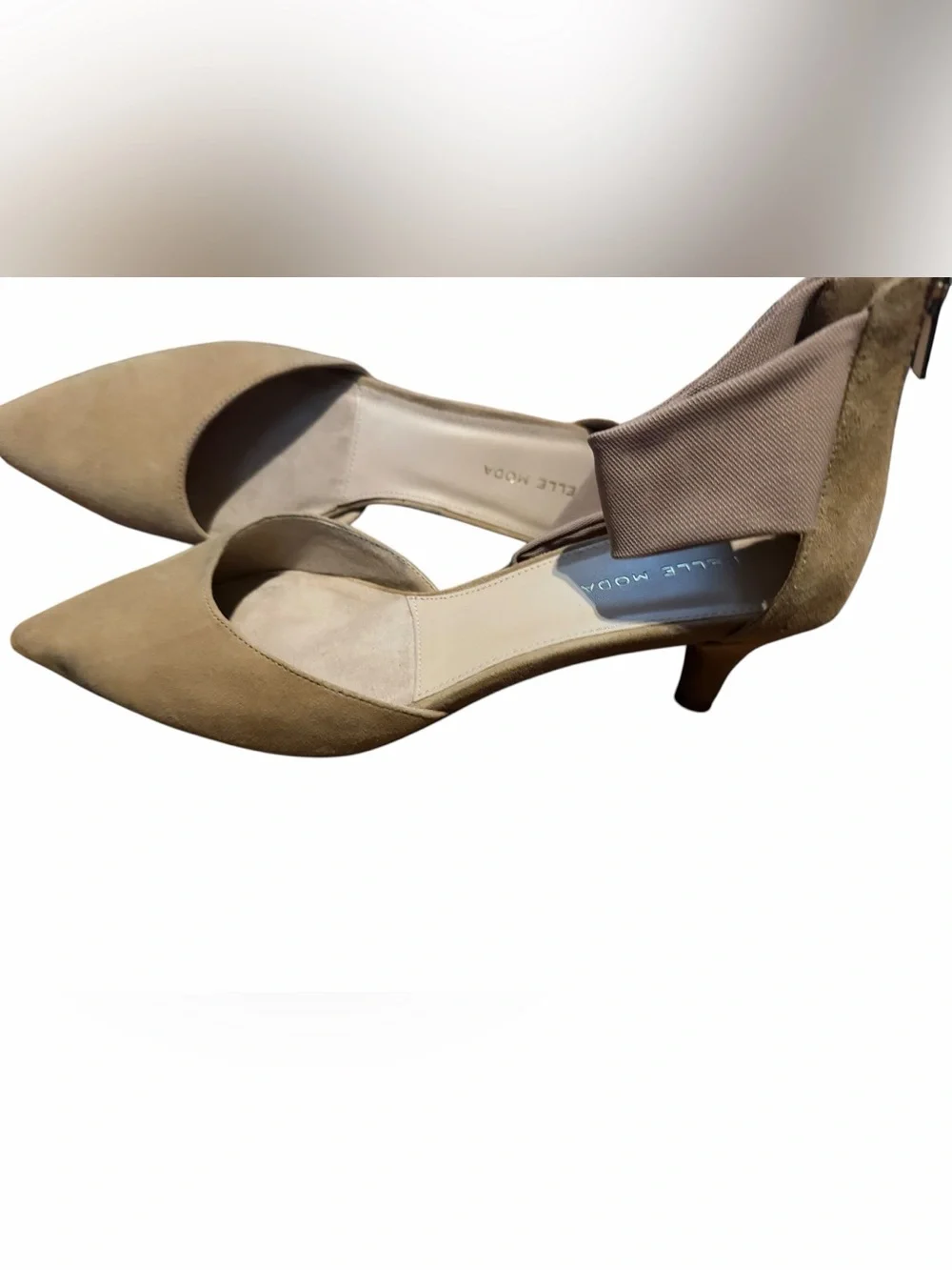 Pelle Moda🌸Beige Kitten Heels🌸Mesh Ankle Strap🌸Chic🌸Super Comfortable🌸Like New🌸
